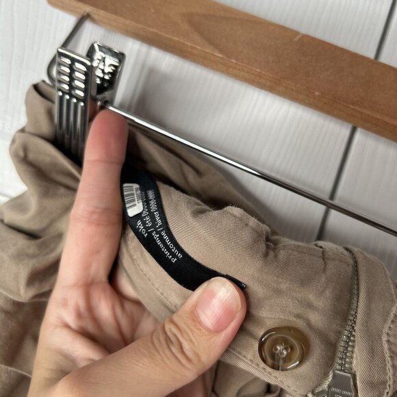 Rokh Khaki Tan Twisted Wrap Back Zip Vented Midi Skirt Women's Size FR 40 - Picture 9 of 13